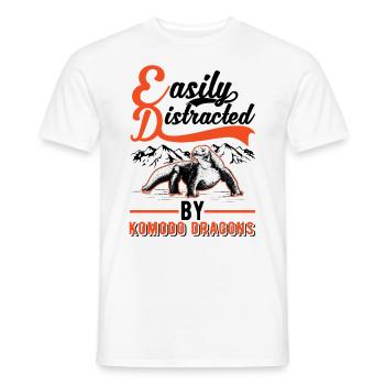 Easily distracted by Komodo Dragons Waran - Männer T-Shirt - Weiß - Vorne - AI Model Male 178 dark (178cm)