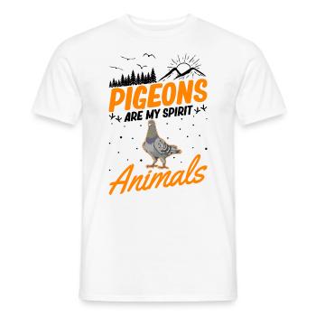 Pigeons are my spirit animals Pigeon fancier pigeon - Men's T-Shirt - white - Front - AI Model Male 178 dark (178cm)
