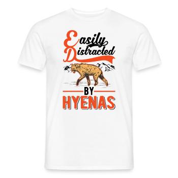 Facilement distrait par les hyènes Erdwolf Hyène - T-shirt homme - blanc - Devant - AI Model Male 178 dark (178cm)