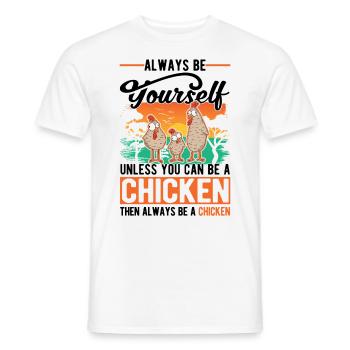 Poulets Élevage de poulets Éleveur de poulet - T-shirt homme - blanc - Devant - AI Model Male 178 dark (178cm)