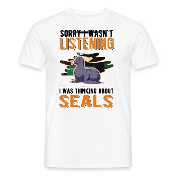Robbe Gift Sea Lion - Men's T-Shirt - white - Front - AI Model Male 178 dark (178cm)