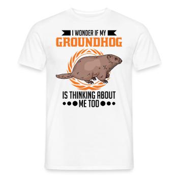 Marmot Groundhog Day Forest Marmot - Men's T-Shirt - white - Front - AI Model Male 178 dark (178cm)