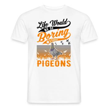 Pigeon Gift Pigeon Fancier City Pigeon Carrier Pigeon - Men's T-Shirt - white - Front - AI Model Male 178 dark (178cm)