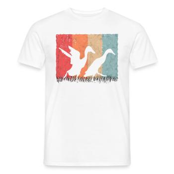 Indian Running Duck Retro Bottle Duck Vintage - T-shirt homme - blanc - Devant - AI Model Male 178 dark (178cm)