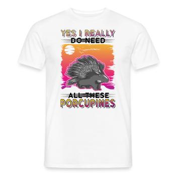 Porcupine Gift Porcupine - Men's T-Shirt - white - Front - AI Model Male 178 dark (178cm)