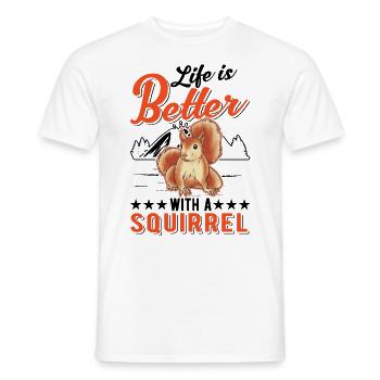 La vie est meilleure avec un écureuil - T-shirt homme - blanc - Devant - AI Model Male 178 dark (178cm)