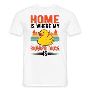 La maison est l’endroit où mon canard en caoutchouc est Canard grinçant - T-shirt homme - blanc - Devant - AI Model Male 178 dark (178cm)