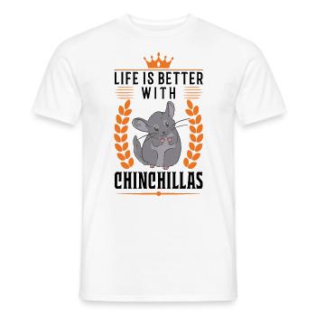 Das Leben ist besser mit Chinchillas - Männer T-Shirt - Weiß - Vorne - AI Model Male 178 dark (178cm)