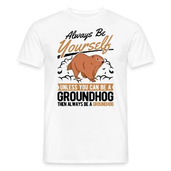 Murmeltier Groundhog Marmot Waldmurmeltier - Männer T-Shirt - Weiß - Vorne - AI Model Male 178 dark (178cm)