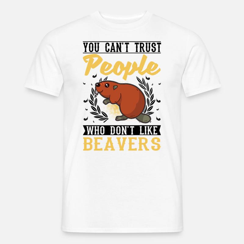 Biber Biberdamm Geschenk Beaver - Männer T-Shirt - Weiß