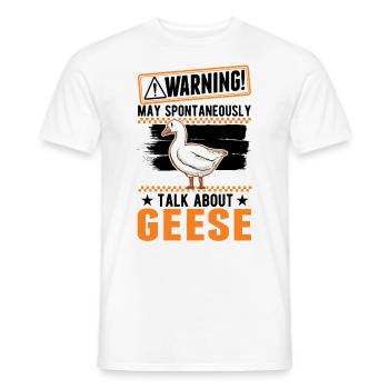 Warning Geese Goose Gift Goose Breeder - Men's T-Shirt - white - Front - AI Model Male 178 dark (178cm)