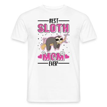 Best Sloth Mom Ever Faultier Mama - Men's T-Shirt - white - Front - AI Model Male 178 dark (178cm)