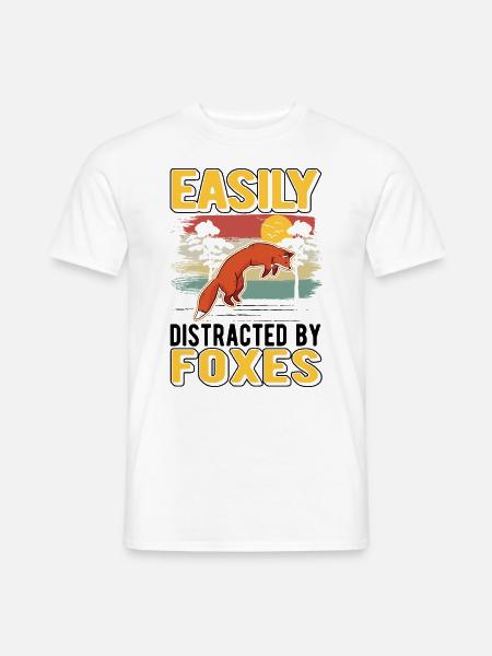 Facilement distrait par Foxes Fuchs - T-shirt homme - blanc
