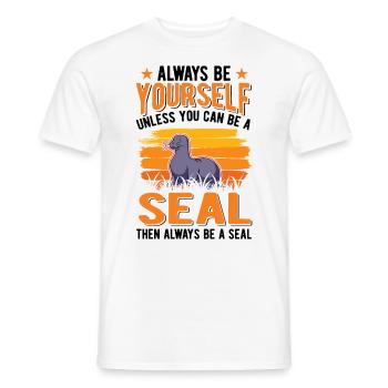Cadeau de phoque Lion de mer Lion de mer - T-shirt homme - blanc - Devant - AI Model Male 178 dark (178cm)