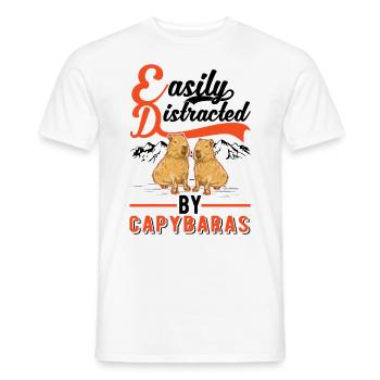 Easily distracted by Capybaras - Männer T-Shirt - Weiß - Vorne - AI Model Male 178 dark (178cm)