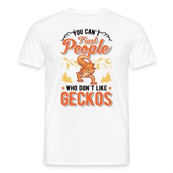 Gecko Geschenk Leopardgecko - Männer T-Shirt - Weiß - Vorne - AI Model Male 178 dark (178cm)