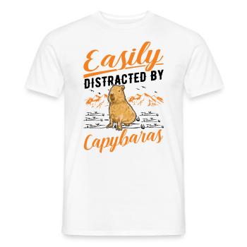 Easily distracted by Capybaras - Männer T-Shirt - Weiß - Vorne - AI Model Male 178 dark (178cm)