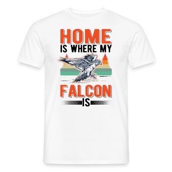 Zuhause ist wo meine Falke ist Turmfalke Falkner - Männer T-Shirt - Weiß - Vorne - AI Model Male 178 dark (178cm)