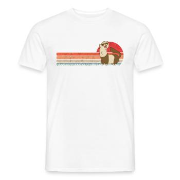 Ferret Retro Weasel Vintage - T-shirt homme - blanc - Devant - AI Model Male 178 dark (178cm)