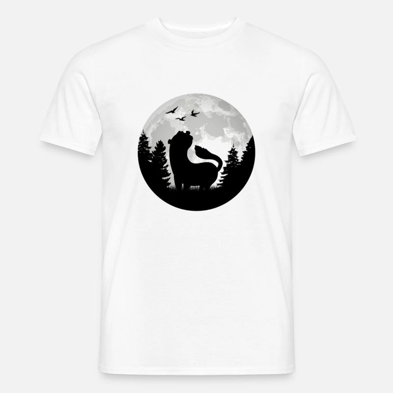 Frettchen Mond Ferret Wiesel - Männer T-Shirt - Weiß