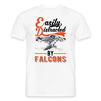 Facilement distrait par les faucons Falkenzüchter Falkner - T-shirt homme - blanc - Devant - AI Model Male 178 dark (178cm)