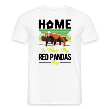 Home is where my Red Pandas are Roter Panda - Men's T-Shirt - white - Front - AI Model Male 178 dark (178cm)