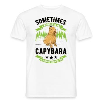 Capybara Wasserschwein Capibara - Men's T-Shirt - white - Front - AI Model Male 178 dark (178cm)