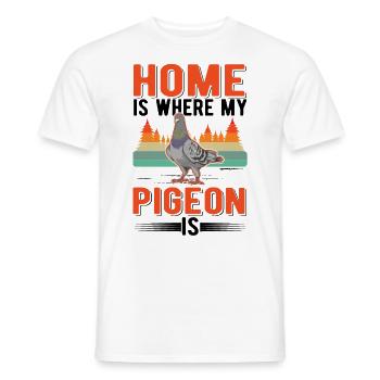 Home is where my Pigeon is Pigeon fancier pigeon - Men's T-Shirt - white - Front - AI Model Male 178 dark (178cm)
