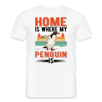 Home is where my penguin is - Men's T-Shirt - white - Front - AI Model Male 178 dark (178cm)