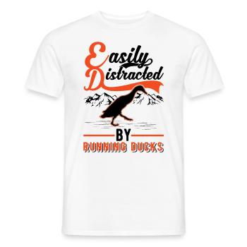 Easily distracted by Running Ducks Laufente - Men's T-Shirt - white - Front - AI Model Male 178 dark (178cm)