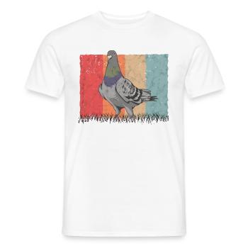 Taube Retro Taubenzüchter Vintage - Männer T-Shirt - Weiß - Vorne - AI Model Male 178 dark (178cm)