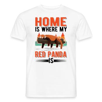 Home is where my Red Panda is Roter Panda - Men's T-Shirt - white - Front - AI Model Male 178 dark (178cm)