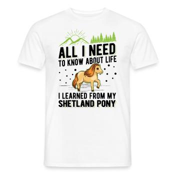 Poney Shetland Poney Shetland Shetty - T-shirt homme - blanc - Devant - AI Model Male 178 dark (178cm)