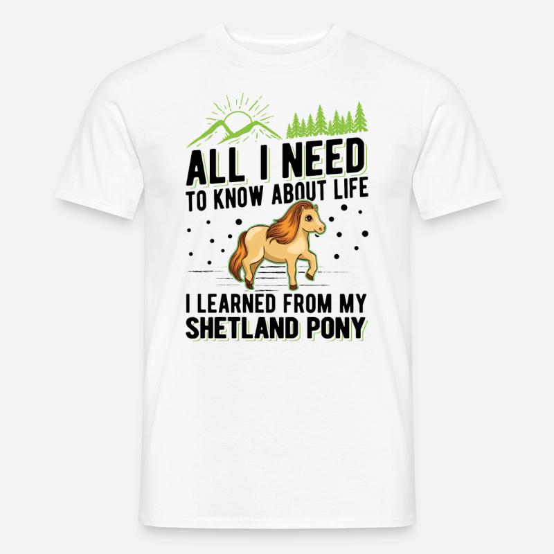 Shetlandpony Shetland-Pony Shetty - Männer T-Shirt - Weiß
