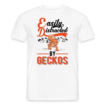 Facilement distrait par Geckos Leopard Gecko - T-shirt homme - blanc - Devant - AI Model Male 178 dark (178cm)