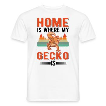 Zuhause ist wo mein Gecko ist - Männer T-Shirt - Weiß - Vorne - AI Model Male 178 dark (178cm)