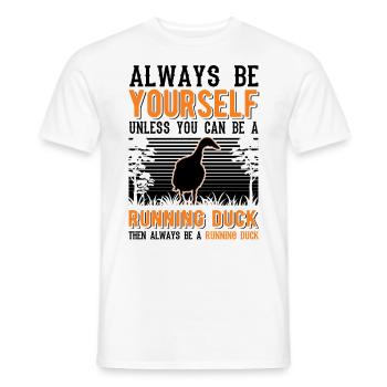 Indian Running Duck Gift Running Duck - Men's T-Shirt - white - Front - AI Model Male 178 dark (178cm)