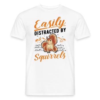 Facilement distrait par les écureuils Eichhörnchen - T-shirt homme - blanc - Devant - AI Model Male 178 dark (178cm)