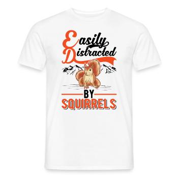 Facilement distrait par les écureuils Eichhörnchen - T-shirt homme - blanc - Devant - AI Model Male 178 dark (178cm)