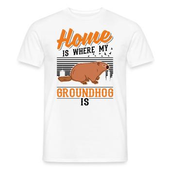 Groundhog Home Groundhog Day Marmot - Men's T-Shirt - white - Front - AI Model Male 178 dark (178cm)