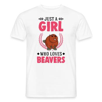 Beaver Girl Beaver Dam - Men's T-Shirt - white - Front - AI Model Male 178 dark (178cm)