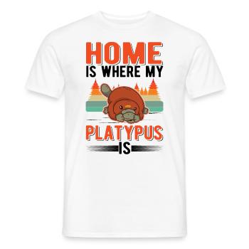 Platypus at home Platypus - Men's T-Shirt - white - Front - AI Model Male 178 dark (178cm)