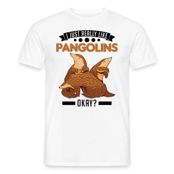 J’aime vraiment les pangolins ok - T-shirt homme - blanc - Devant - AI Model Male 178 dark (178cm)