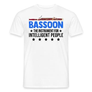 Bassoon Instrument for Intelligent People Bassoonist - Men's T-Shirt - white - Front - AI Model Male 178 dark (178cm)