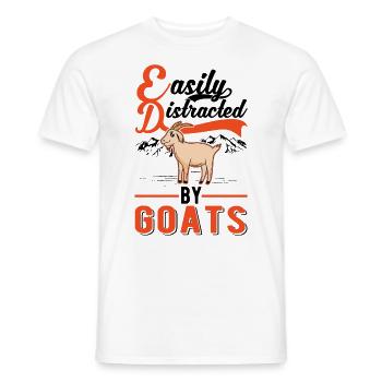 Facilement distrait par les chèvres Ziegenwirt Goat - T-shirt homme - blanc - Devant - AI Model Male 178 dark (178cm)