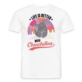 Das Leben ist besser mit Chinchillas - Männer T-Shirt - Weiß - Vorne - AI Model Male 178 dark (178cm)