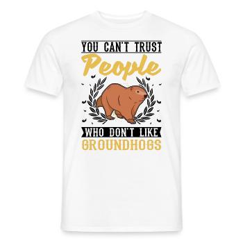 Murmeltier Groundhog Day Waldmurmeltier - Männer T-Shirt - Weiß - Vorne - AI Model Male 178 dark (178cm)