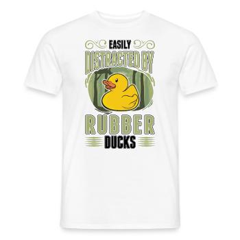 Facilement distrait par Rubber Ducks Rubber Duck - T-shirt homme - blanc - Devant - AI Model Male 178 dark (178cm)