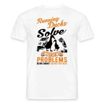 Indian Running Duck Gift Running Duck - Men's T-Shirt - white - Front - AI Model Male 178 dark (178cm)