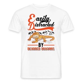 Facilement distrait par Bearded Dragons Bartagame - T-shirt homme - blanc - Devant - AI Model Male 178 dark (178cm)